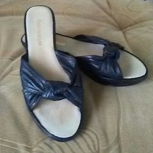 Enzo Angiolini Black Slides Sandals 6 1/2 M